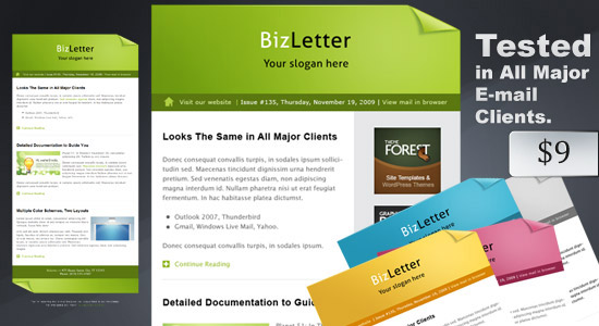 BizLetter - E-mail Template in 5 colors